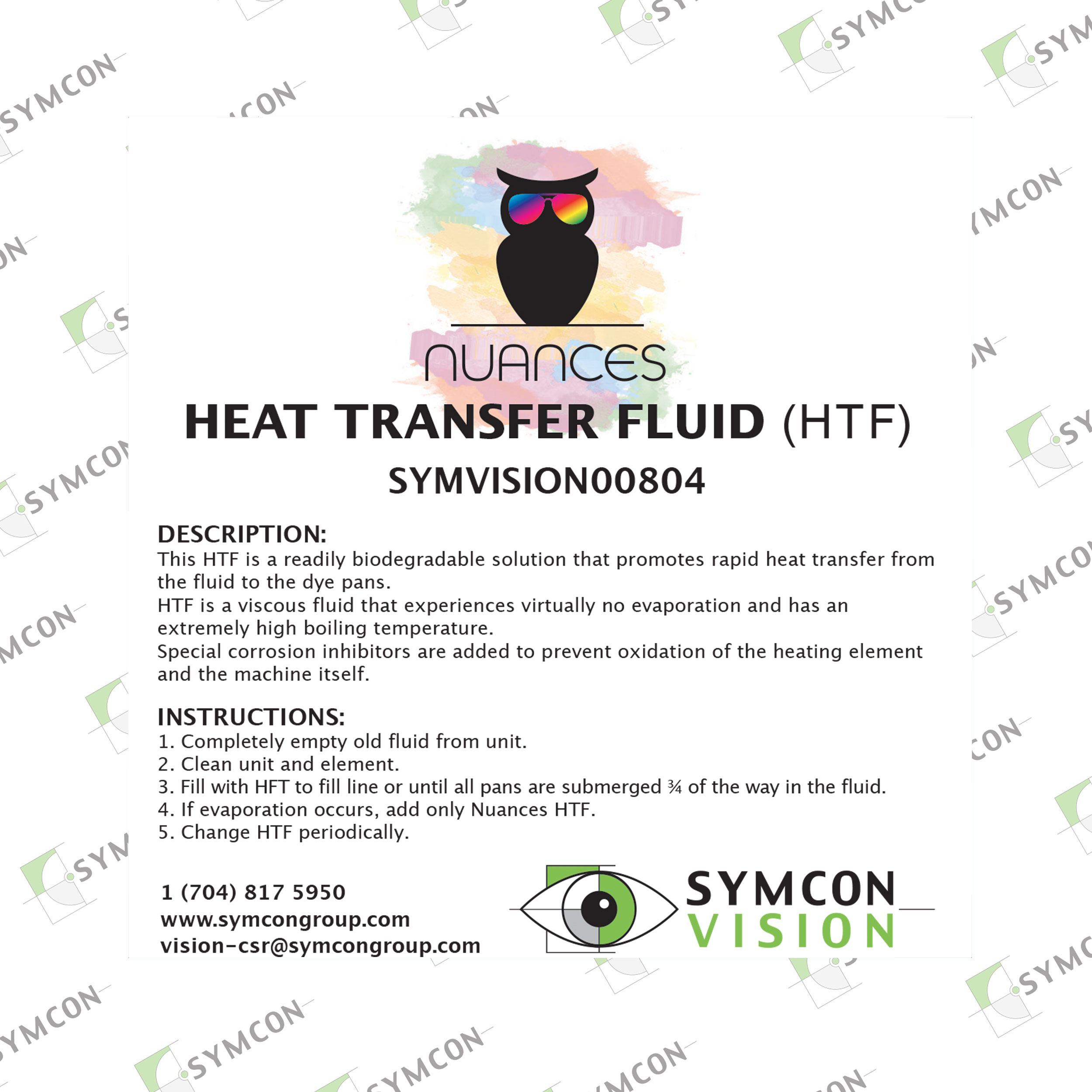 Heat Transfer Fluid for lens tinting